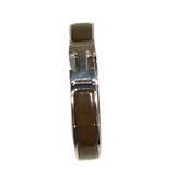 04_IHRSCHMUCK_Hermès Clic H Armreif, Farbe: Schoko braun in Silberne Farbe, Größe: 1,00cm