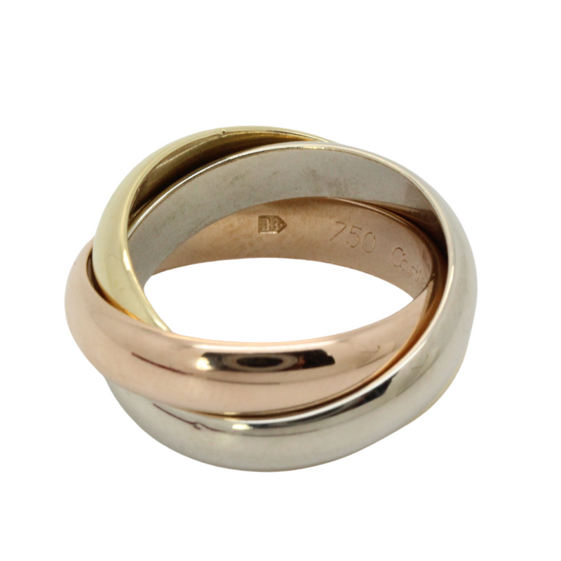 02_IHRSCHMUCK_Cartier Trinity Ring_Größe. 47_ 750er Weiß-, Rose- und Gelbgold