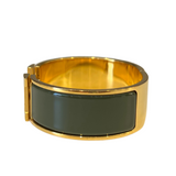 04_IHRSCHMUCK_Hermès Clic H Armreif, Farbe: racing green in Gelbgold Farbe, Größe: 2,00cm