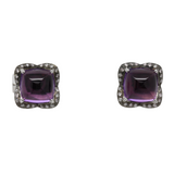 Violette Amethyst Ohrstecker in 750er Weißgold mit Brillanten