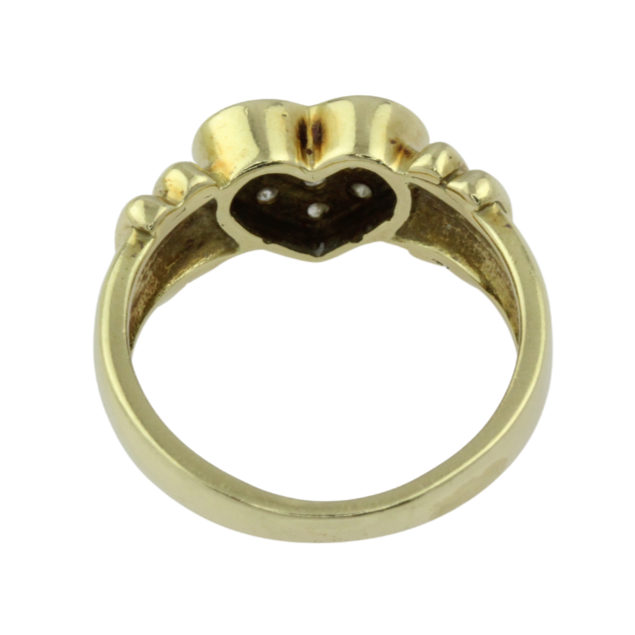 585er Gelbgoldring mit Brillanten in Herzform