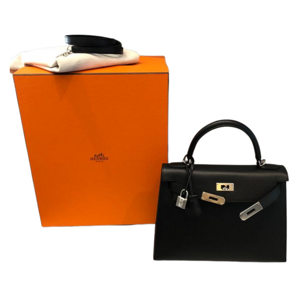01_Artikel_87_ Hermès Kelly II Selier 28 Veau Epsom /noir, schwarz, wie neu  -IHRSCHMUCK
